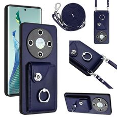 Per Honor X9b / Magic6 Lite Custodia per cellulare con porta carte per organo con cordino lungo (blu)