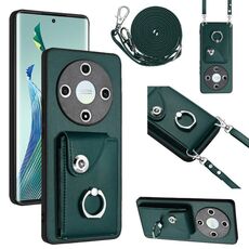 Per Honor X9b / Magic6 Lite Custodia per cellulare con porta carte per organo con cordino lungo (verde)