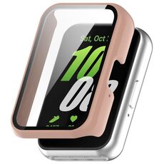 Per Samsung Galaxy Fit 3 SM-R390 PC + custodia protettiva per orologio integrata con pellicola in vetro temperato (rosa Sakura)