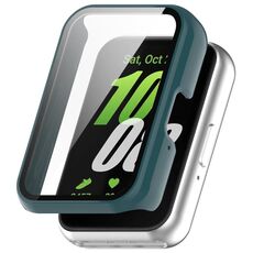 Per Samsung Galaxy Fit 3 SM-R390 PC + custodia protettiva per orologio integrata con pellicola in vetro temperato (verde pino)