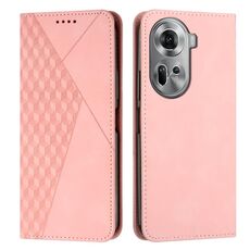 Per OPPO Reno11 5G Global Diamond Splicing Skin Feel Custodia per telefono in pelle magnetica (oro rosa)