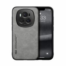 Custodia per telefono posteriore in pelle magnetica per Honor Magic6 Pro Skin Feel (grigio chiaro)
