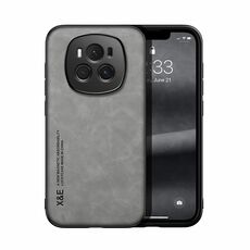 Custodia per telefono posteriore in pelle magnetica per Honor Magic6 Skin Feel (grigio chiaro)