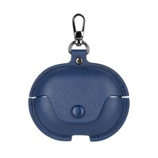 Custodia protettiva per auricolari in pelle Huawei FreeClip Business con gancio (blu)