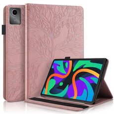 Custodia per tablet in pelle con vibrazione orizzontale serie Life Tree per Lenovo Tab M11 / Xiaoxin Pad 11 2024 (oro rosa)