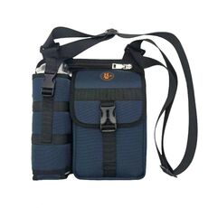 Zaino da viaggio per esterni con borsa per bottiglia d'acqua a tracolla monospalla impermeabile resistente all'usura (blu profondo)