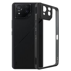 Per Asus ROG Phone 8/8 Pro TPU satinato + custodia per telefono PC trasparente (nera)