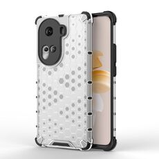 Per OPPO Reno11 Custodia per telefono antiurto a nido d'ape globale (bianca)