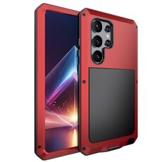 Per Samsung Galaxy S24 Ultra 5G Custodia in silicone impermeabile antiurto + lega di zinco(Rosso)