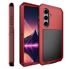 Custodia per telefono in silicone impermeabile antiurto + lega di zinco per Samsung Galaxy S24 5G (rossa)