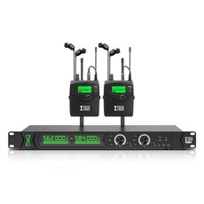 XTUGA RW2090 Sistema di monitoraggio intraauricolare wireless a 2 canali professionale da palco 2 in 1 (spina UK)
