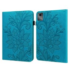 Custodia per tablet in pelle con motivo goffrato a fiore in pizzo per Lenovo Tab M11 / Xiaoxin Pad 11 2024 (blu)