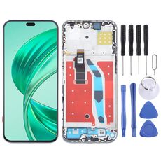 Per Honor X8b Schermo LCD originale digitalizzatore assemblaggio completo con cornice (Argento)