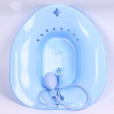 Vasche da bagno Sitz senza squat Donne incinte Bidet dopo chirurgia anale Lavabo per la cura, Stile: Con Flusher Blue