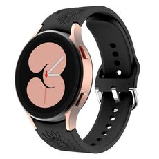 Per Samsung Galaxy Watch 6 Cinturino in silicone goffrato con motivo girasole (nero)