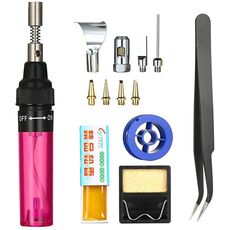 13 pezzi / set tipo penna 3 in 1 saldatore a gas set multifunzione per saldatore a gas (rosso trasparente)