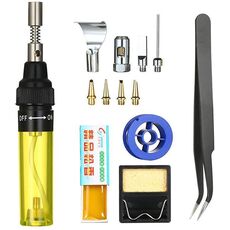 13 pezzi / set tipo penna 3 in 1 saldatore a gas set multifunzione per saldatore a gas (giallo trasparente)
