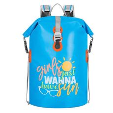 Zaino sportivo da viaggio impermeabile per surf e rafting da 30 litri, di grande capacità, misura: blu-occhiali da sole
