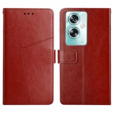 Per OPPO Reno11 F 5G/F25 Pro 5G Custodia per cellulare in pelle con motivo a Y (marrone)