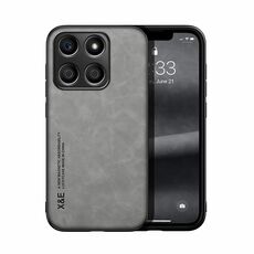 Custodia per telefono posteriore in pelle magnetica per Honor X8b Skin Feel (grigio chiaro)