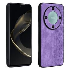 Custodia per telefono con sensazione di pelle in rilievo 3D per Honor X9b AZNS (viola)