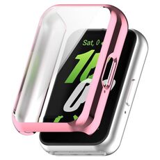 Custodia protettiva per orologio elettrolitico in TPU a copertura totale per Samsung Galaxy Fit 3 (rosa)