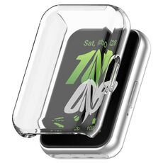 Custodia protettiva per orologio elettrolitico in TPU a copertura totale per Samsung Galaxy Fit 3 (bianco trasparente)