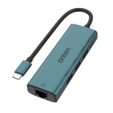 Onten UC121 HUB 5 in 1 da USB-C/Type-C a USB 3.0 con ingresso 5V e scheda di rete 100Mbps