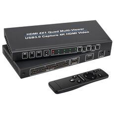 Splitter schermo NK-941S 4K HDMI 4x1 + acquisizione video USB 3.0 tutto in una macchina (nero)