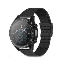Per Huawei Watch GT2 Pro Cinturino per orologio con fibbia a doppia pressione in acciaio a cinque perline da 22 mm (nero)