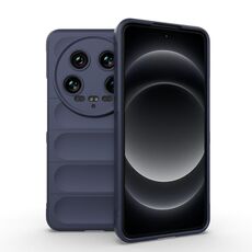 Per Xiaomi 14 Ultra Magic Shield TPU + custodia per telefono in flanella (blu scuro)