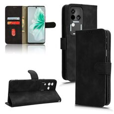 Custodia per telefono in pelle con vibrazione magnetica Skin Feel per vivo S18 (nera)