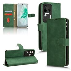 Custodia per telefono in pelle con vibrazione magnetica Skin Feel per vivo S18 (verde)