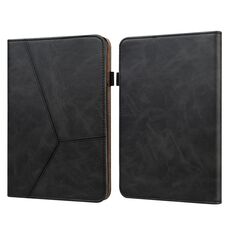 Custodia per tablet in pelle a righe goffrate per Amazon Kindle Paperwhite 5 2021 (nera)