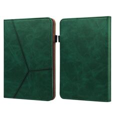 Custodia per tablet in pelle a righe goffrate per Amazon Kindle Paperwhite 5 2021 (verde)