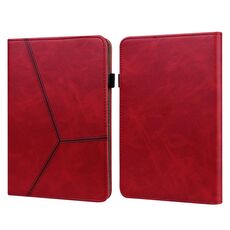Custodia per tablet in pelle a righe goffrate per Amazon Kindle Paperwhite 5 2021 (rosso)