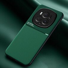 Per Honor Magic6 Pro Classic Tilt Strip Grain Magnetico Antiurto Custodia per PC + TPU (Verde)