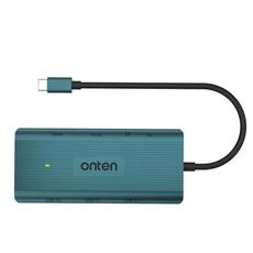 Onten UC961 Docking station HUB multifunzione USB-C / Type-C 9 in 1 (verde)