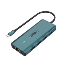 Onten UC962 Docking station HUB multifunzione USB-C / Type-C 10 in 1 (verde)
