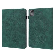 Custodia per tablet in pelle con motivo pavone in rilievo per Lenovo Tab M11 (verde)