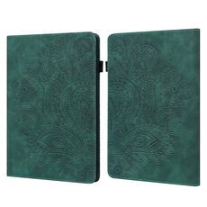Custodia per tablet in pelle con motivo pavone in rilievo per Amazon Kindle Paperwhite 5 2021 (verde)