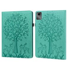 Custodia per tablet in pelle goffrata albero e cervo per Lenovo Tab M11 (verde)