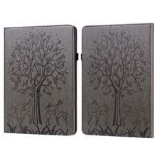 Custodia per tablet in pelle goffrata albero e cervo per Amazon Kindle Paperwhite 5 2021 (grigio)