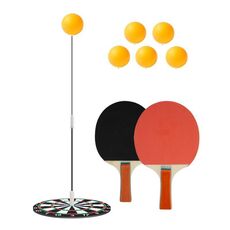 Attrezzatura da allenamento per ping pong Base per allenamento sparring per bambini domestici con mazze in legno, specifiche: 6 palline + 1 asta