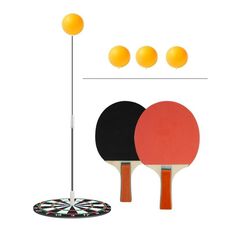 Attrezzatura da allenamento per ping pong Base per allenamento sparring per bambini domestici con mazze in legno, specifiche: 4 palline + 2 pali