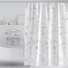 Tenda da doccia impermeabile antimuffa ispessita 180x200 cm Tenda da bagno semplice per hotel con ganci (marmo)