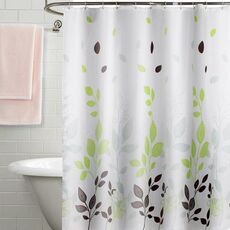 Tenda da doccia impermeabile stampata a foglie da 180x180 cm, in tessuto di poliestere ispessito per tende da bagno