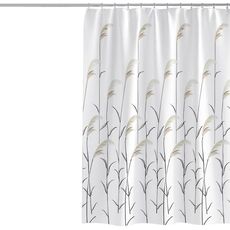 Tenda da doccia impermeabile per bagno stampato in canna fresca 200x180 cm Panno per tenda da doccia in poliestere ispessito (Reed)
