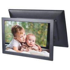 Cornice digitale LED da 15,4 pollici con telecomando, lettore MP3/MP4/film, supporto ingresso scheda USB/SD, altoparlante stereo integrato (nero)