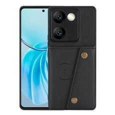 Custodia magnetica per telefono vivo Y100 / T2 India con doppia fibbia per schede (nero)